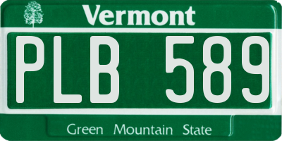VT license plate PLB589