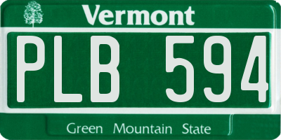 VT license plate PLB594