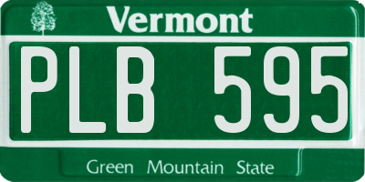 VT license plate PLB595