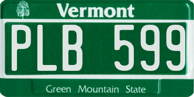 VT license plate PLB599