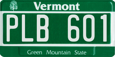VT license plate PLB601