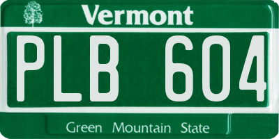 VT license plate PLB604