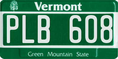 VT license plate PLB608