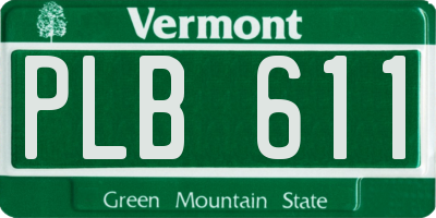 VT license plate PLB611
