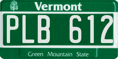 VT license plate PLB612