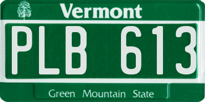 VT license plate PLB613