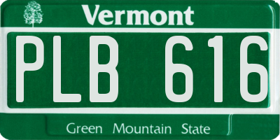 VT license plate PLB616