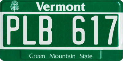 VT license plate PLB617