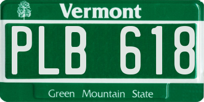 VT license plate PLB618