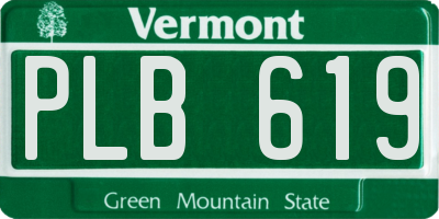 VT license plate PLB619