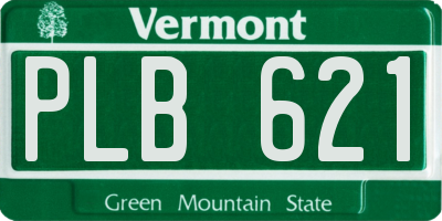 VT license plate PLB621