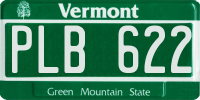 VT license plate PLB622