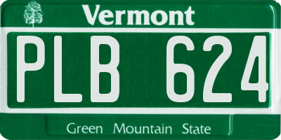 VT license plate PLB624