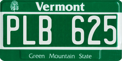 VT license plate PLB625