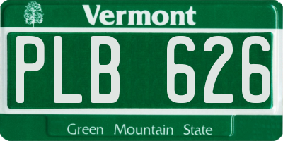 VT license plate PLB626