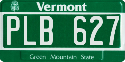 VT license plate PLB627