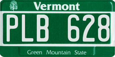 VT license plate PLB628