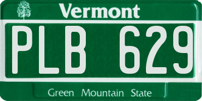 VT license plate PLB629