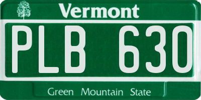 VT license plate PLB630