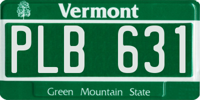 VT license plate PLB631