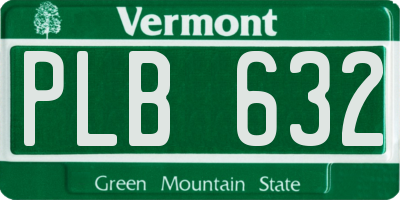 VT license plate PLB632