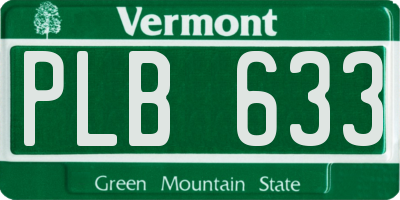 VT license plate PLB633