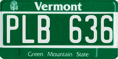VT license plate PLB636