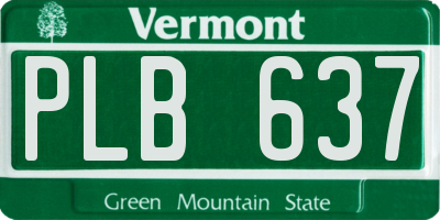 VT license plate PLB637