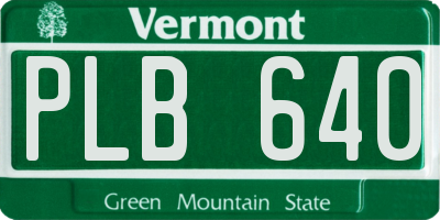 VT license plate PLB640