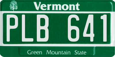 VT license plate PLB641
