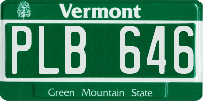 VT license plate PLB646