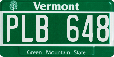 VT license plate PLB648