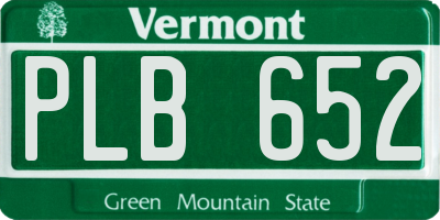 VT license plate PLB652