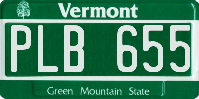 VT license plate PLB655