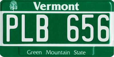 VT license plate PLB656