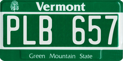VT license plate PLB657