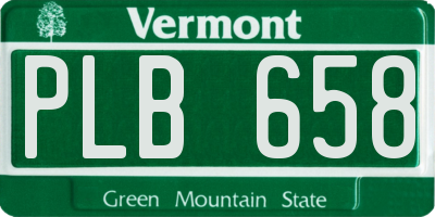 VT license plate PLB658