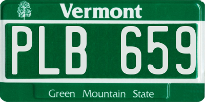 VT license plate PLB659