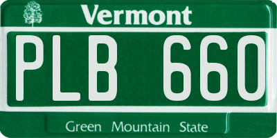 VT license plate PLB660