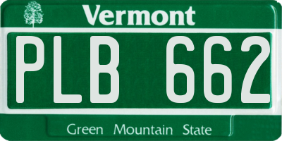 VT license plate PLB662