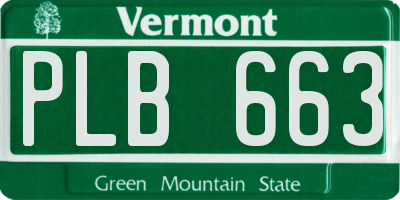 VT license plate PLB663