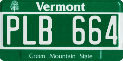 VT license plate PLB664