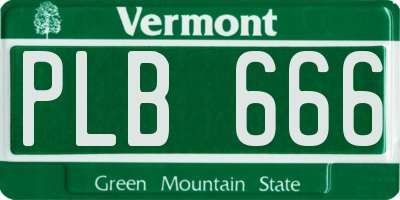 VT license plate PLB666