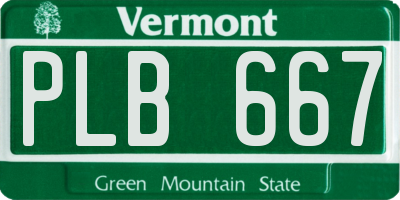 VT license plate PLB667