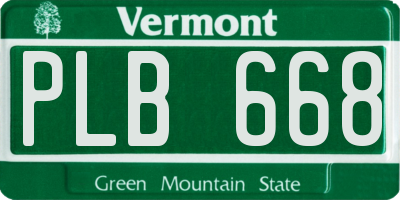 VT license plate PLB668