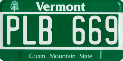 VT license plate PLB669