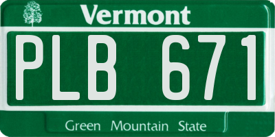 VT license plate PLB671