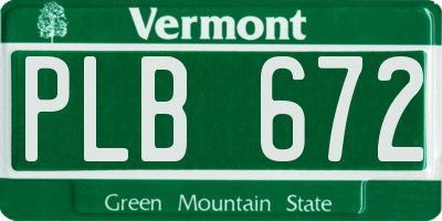 VT license plate PLB672