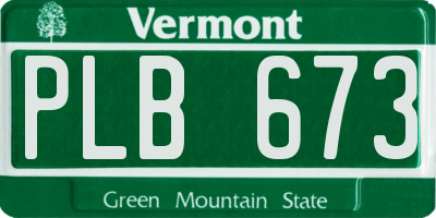 VT license plate PLB673