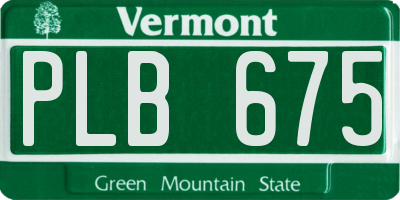 VT license plate PLB675